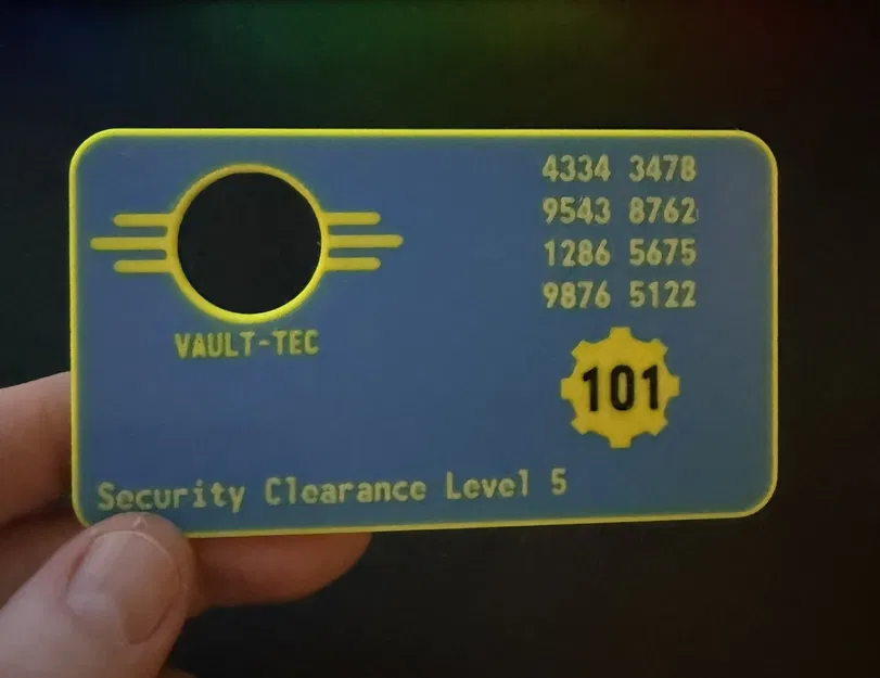 Fallout Keycard (Vault 101, 33, 76) - Mô hình thẻ khóa Fallout - Image 1