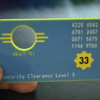 Fallout Keycard (Vault 101, 33, 76) - Mô hình thẻ khóa Fallout