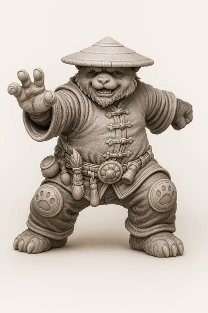 Mô hình 3D Gấu Trúc Võ Sĩ (Le Panda WOW) sắc nét cho fan game - Image 1