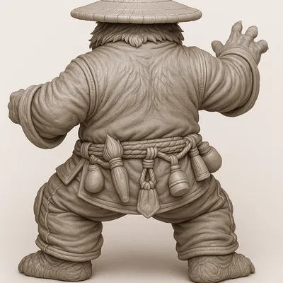 Mô hình 3D Gấu Trúc Võ Sĩ (Le Panda WOW) sắc nét cho fan game