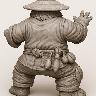 Mô hình 3D Gấu Trúc Võ Sĩ (Le Panda WOW) sắc nét cho fan game