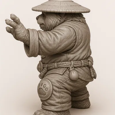 Mô hình 3D Gấu Trúc Võ Sĩ (Le Panda WOW) sắc nét cho fan game