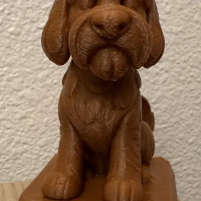 Mô hình tượng chó Labradoodle in 3D trang trí bàn làm việc