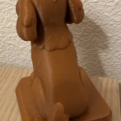 Mô hình tượng chó Labradoodle in 3D trang trí bàn làm việc