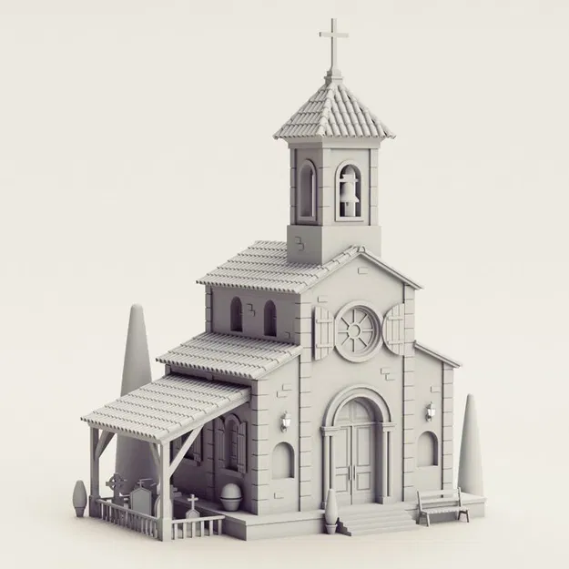 Mô hình kiến trúc Nhà thờ Cổ 3D đẹp và tinh xảo - Image 1