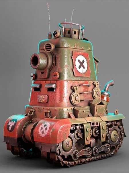 Mô hình xe tăng Metal Slug Rebel Army chi tiết cho in 3D - Image 2