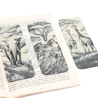 Bộ kẹp sách hình động vật hoang dã Savanna