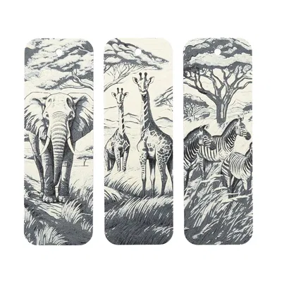 Bộ kẹp sách hình động vật hoang dã Savanna