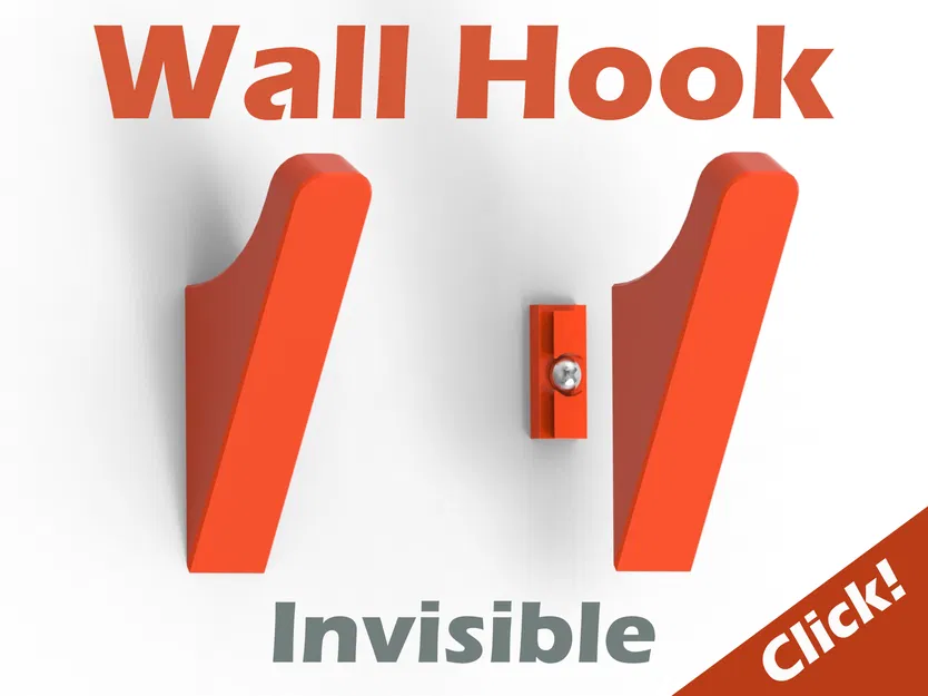 Móc Treo Tường Ẩn Vít Invisible Wall Hook Hiện Đại - File STL 3D - Image 1