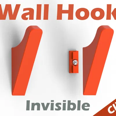 Móc Treo Tường Ẩn Vít Invisible Wall Hook Hiện Đại - File STL 3D