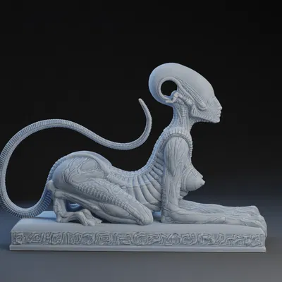 Mô hình cắm bút Alien Sphynx độc đáo in 3D trang trí bàn làm việc