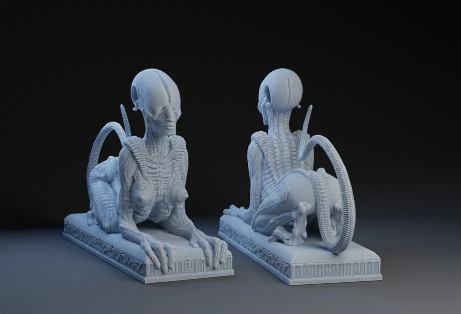 Mô hình cắm bút Alien Sphynx độc đáo in 3D trang trí bàn làm việc - Image 2