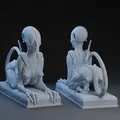 Mô hình cắm bút Alien Sphynx độc đáo in 3D trang trí bàn làm việc - Thumbnail 2