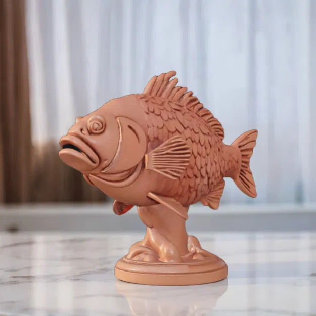 Mô hình trang trí hình cá phong cách khắc gỗ (Fish Trophy) 3D - Image 1