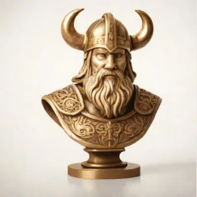 Mô hình tượng chiến binh Viking 12cm - Tượng trang trí 3D đẹp mắt