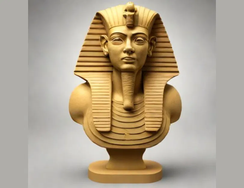 Mô hình tượng Pharaoh Ai Cập 12cm dùng trang trí 3D Printing - Image 1