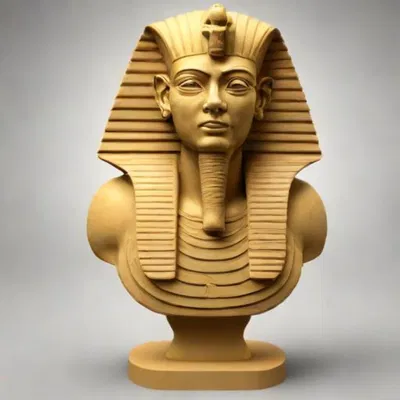 Mô hình tượng Pharaoh Ai Cập 12cm dùng trang trí 3D Printing