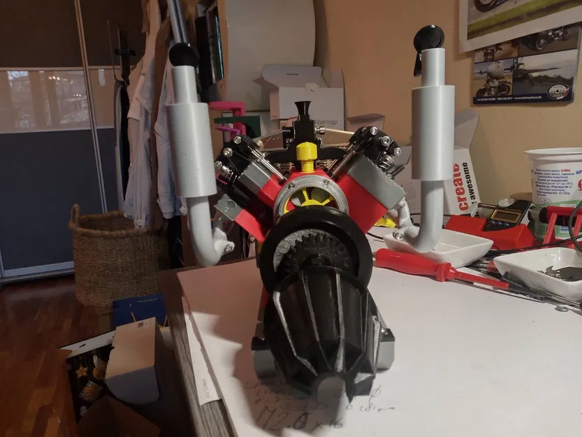 Mô hình động cơ Howell V-four vận hành được - Image 10