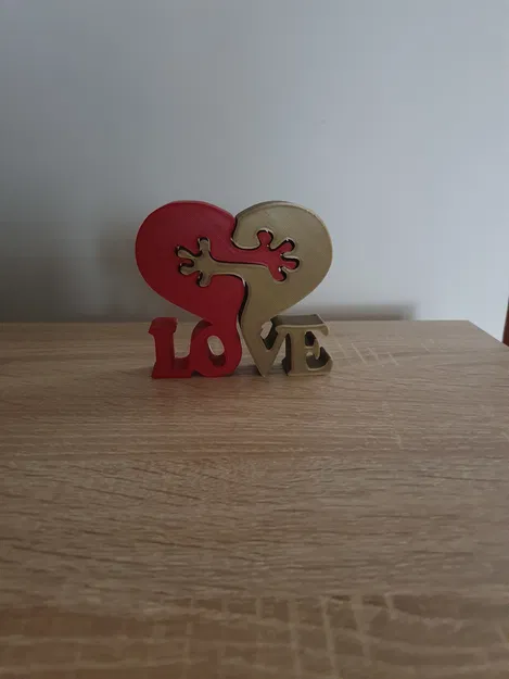 Mô hình trái tim đôi Love Two Hearts - Quà tặng Valentine 3D - Image 1