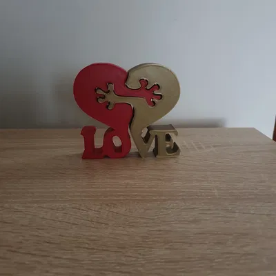 Mô hình trái tim đôi Love Two Hearts - Quà tặng Valentine 3D