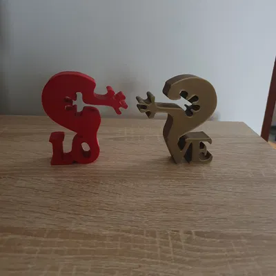 Mô hình trái tim đôi Love Two Hearts - Quà tặng Valentine 3D