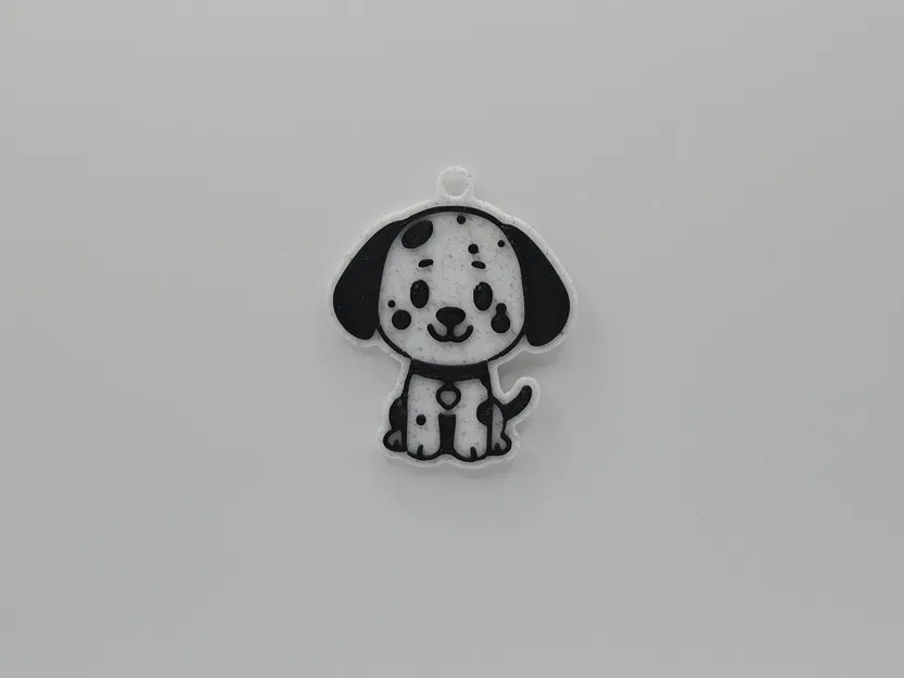 Móc khóa chó đốm Dalmatian đáng yêu - File in 3D dễ làm - Image 1