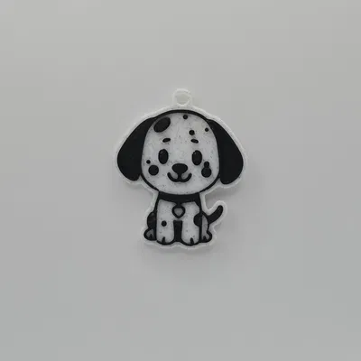 Móc khóa chó đốm Dalmatian đáng yêu - File in 3D dễ làm