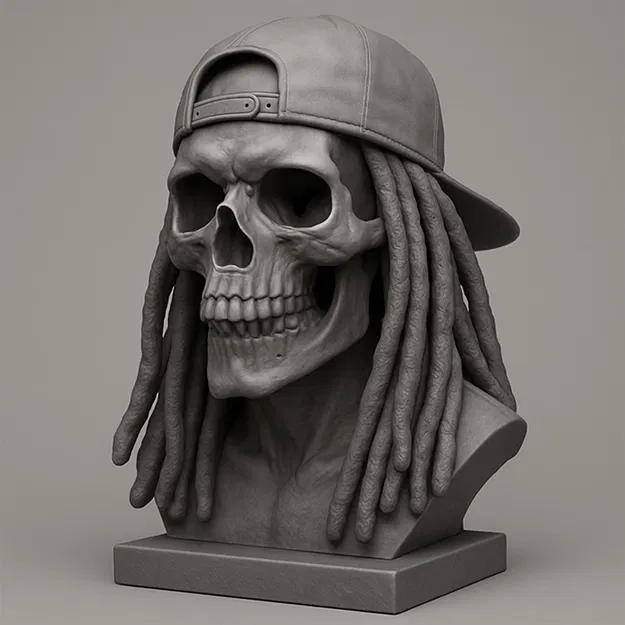 Mô hình đầu lâu DredSkull phong cách Rasta cực chất cho máy in 3D - Image 1