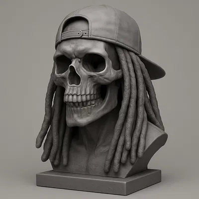 Mô hình đầu lâu DredSkull phong cách Rasta cực chất cho máy in 3D