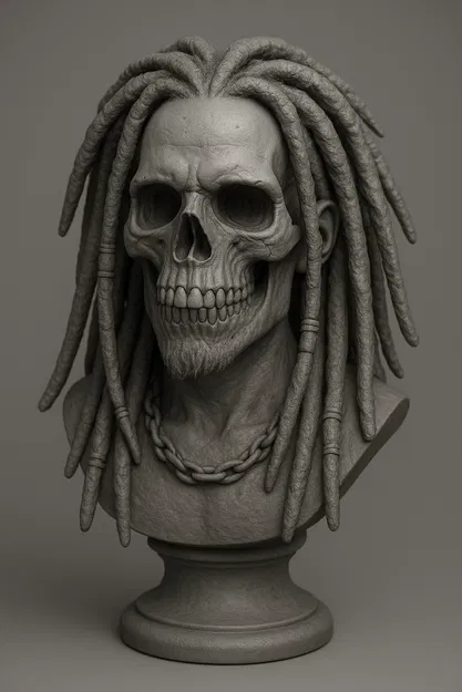 Mô hình tượng Skull Rasta cá tính - File in 3D ấn tượng - Image 1