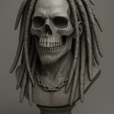 Mô hình tượng Skull Rasta cá tính - File in 3D ấn tượng