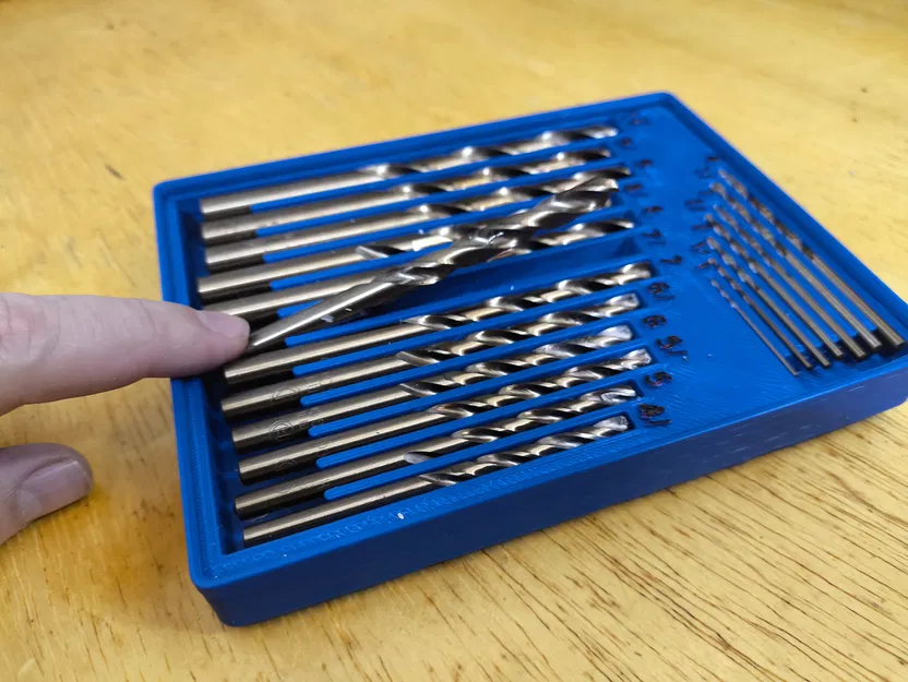 Khay 3D Gridfinity Đựng Bộ 19 Mũi Khoan Hệ Mét 1mm-10mm - Image 1