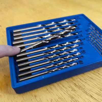 Khay 3D Gridfinity Đựng Bộ 19 Mũi Khoan Hệ Mét 1mm-10mm