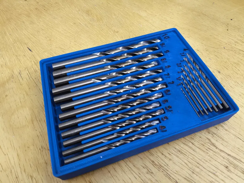 Khay 3D Gridfinity Đựng Bộ 19 Mũi Khoan Hệ Mét 1mm-10mm - Image 2