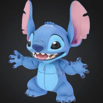 Mô hình 3D Stitch từ Lilo and Stitch - Bản in sắc nét siêu đáng yêu