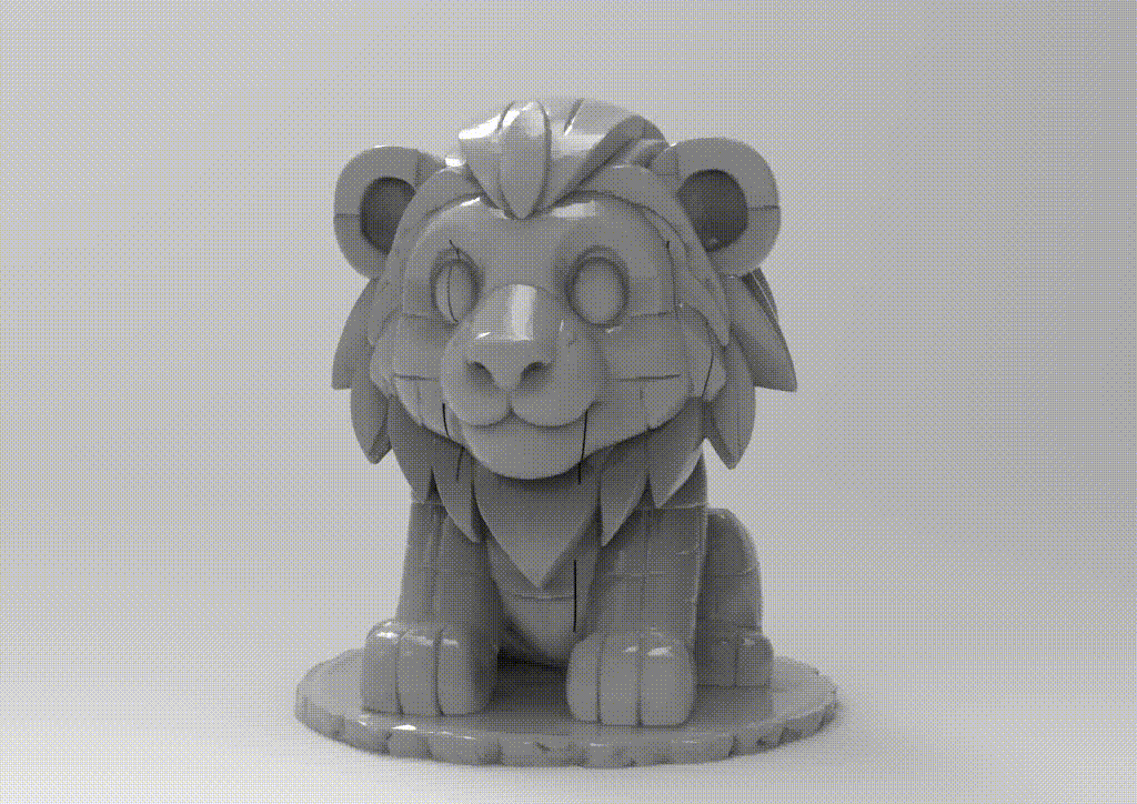 Mô hình lắp ráp Sư Tử 3D - Bộ puzzle 18 mảnh đầy sáng tạo - Image 1