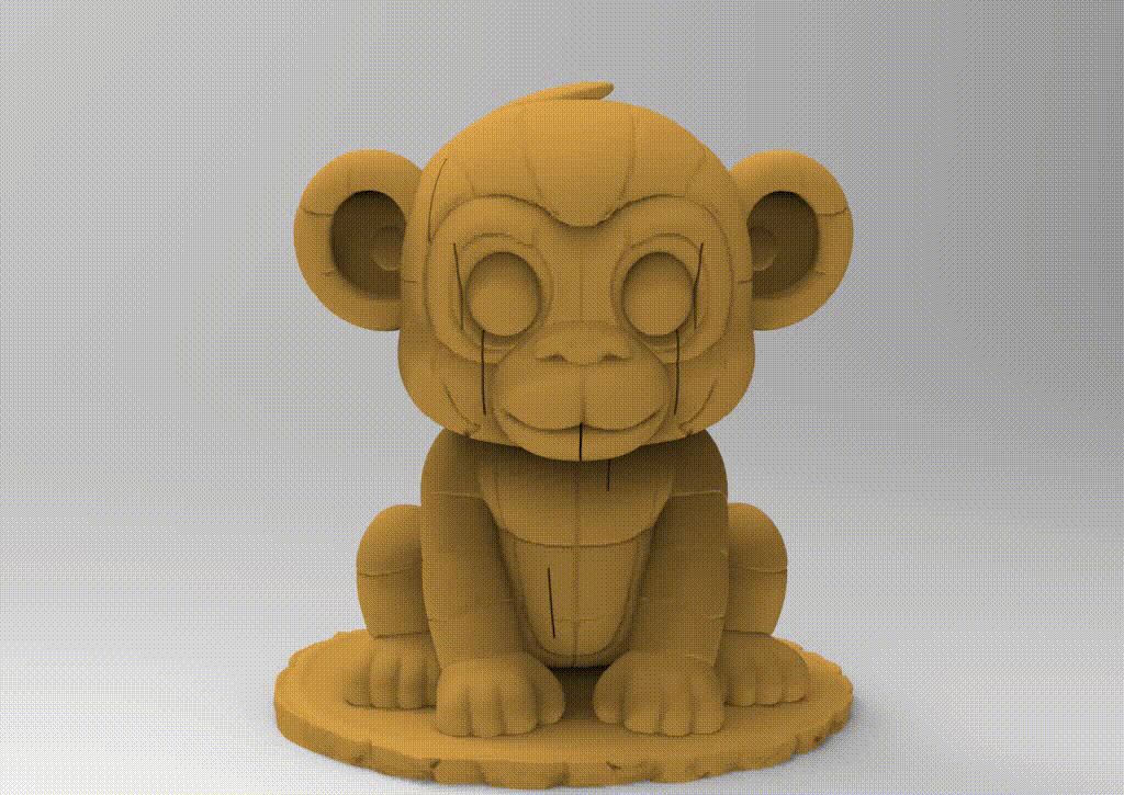 Mô hình chú khỉ 3D dạng mảnh ghép (18 phần) - In 3D độc đáo - Image 1