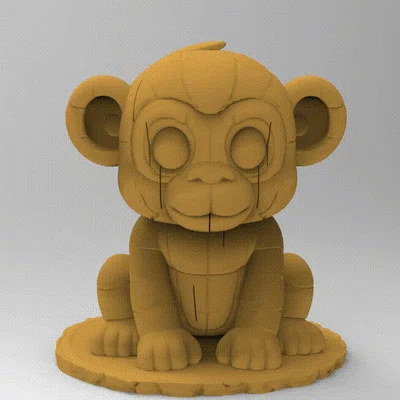 Mô hình chú khỉ 3D dạng mảnh ghép (18 phần) - In 3D độc đáo