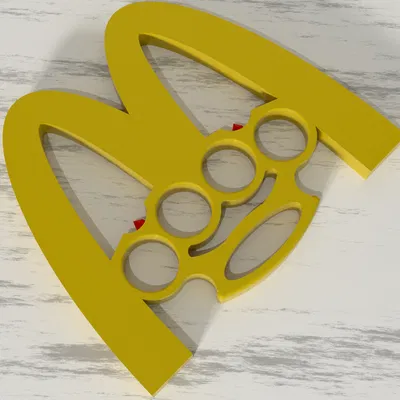 Mô hình trang trí knuckle duster phong cách McDonald's in 3D