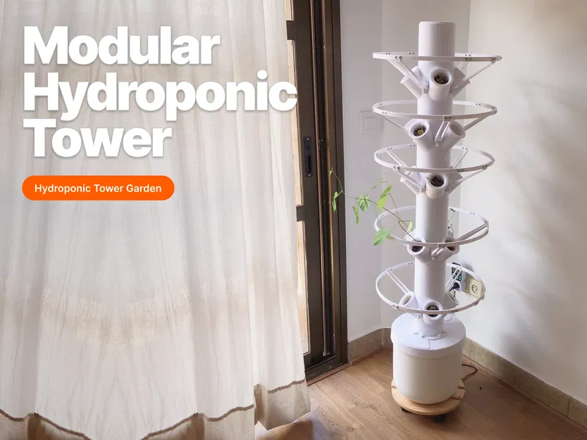 Tháp Trồng Cây Thủy Canh Modular (Modular Hydroponic Tower Garden) - Image 1