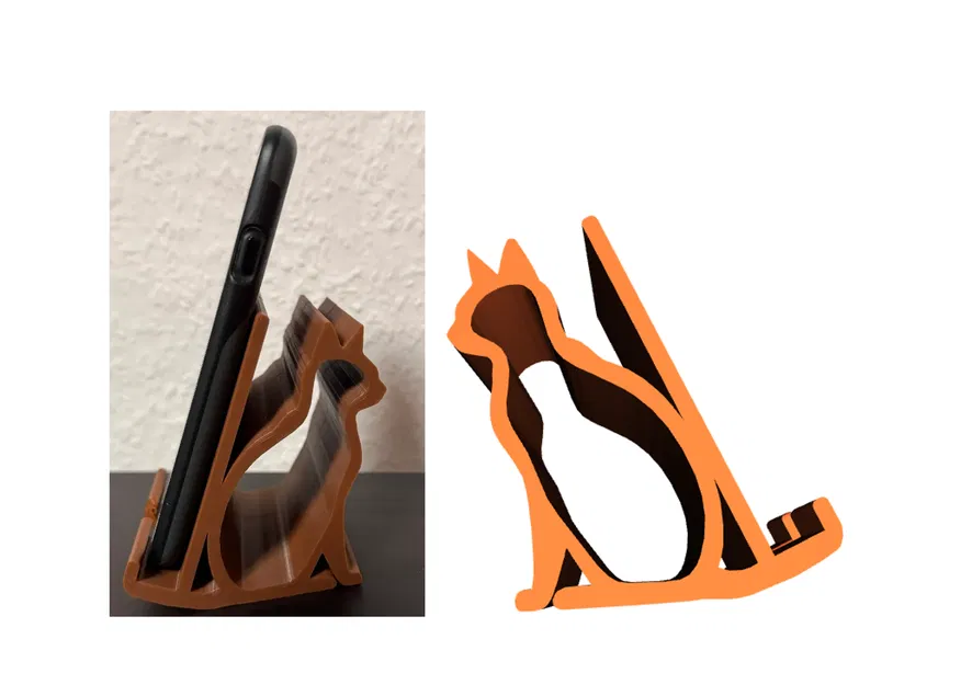 Giá đỡ điện thoại hình mèo dễ thương in 3D (Handyständer Katze) - Image 1