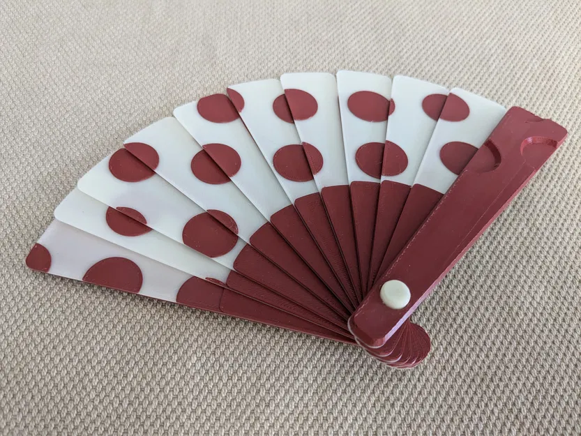 Quạt Cầm Tay - Họa Tiết Chấm Bi - Image 5