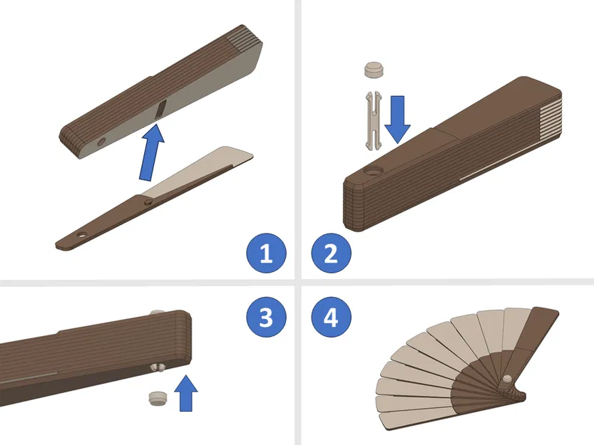 Quạt Cầm Tay - Họa Tiết Chấm Bi - Image 7