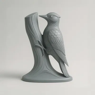 Tượng chim gõ kiến 3D: Mẫu trang trí bàn làm việc nghệ thuật độc đáo