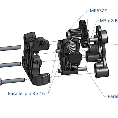 ProtoXtruder - Bộ Extruder sử dụng bánh răng HGX chuẩn Sherpa Mini