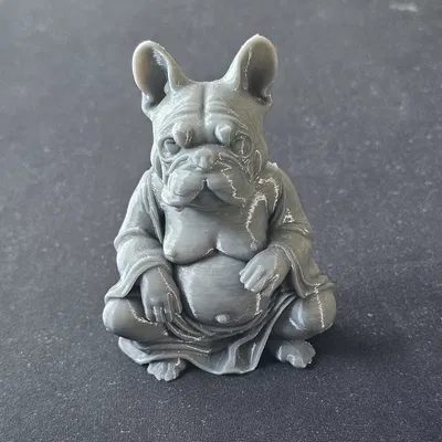 Tượng Chú Chó French Bulldog Thiền Định Đáng Yêu - Mô Hình In 3D