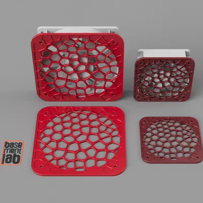 Ốp bảo vệ quạt tản nhiệt Ø 80 / 120 mm họa tiết Voronoi cho PC/Rack/Máy in 3D
