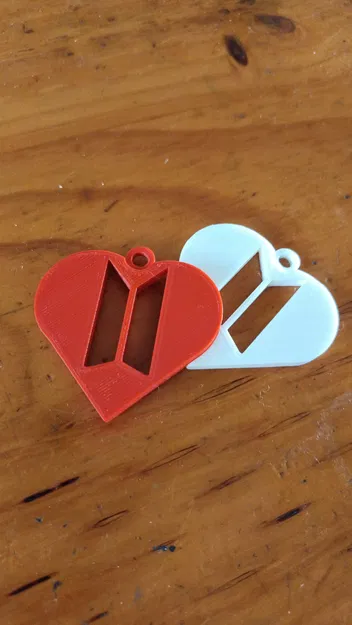 Mẫu móc khóa trái tim BTS tự in 3D đẹp và đơn giản - Image 1