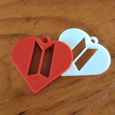 Mẫu móc khóa trái tim BTS tự in 3D đẹp và đơn giản