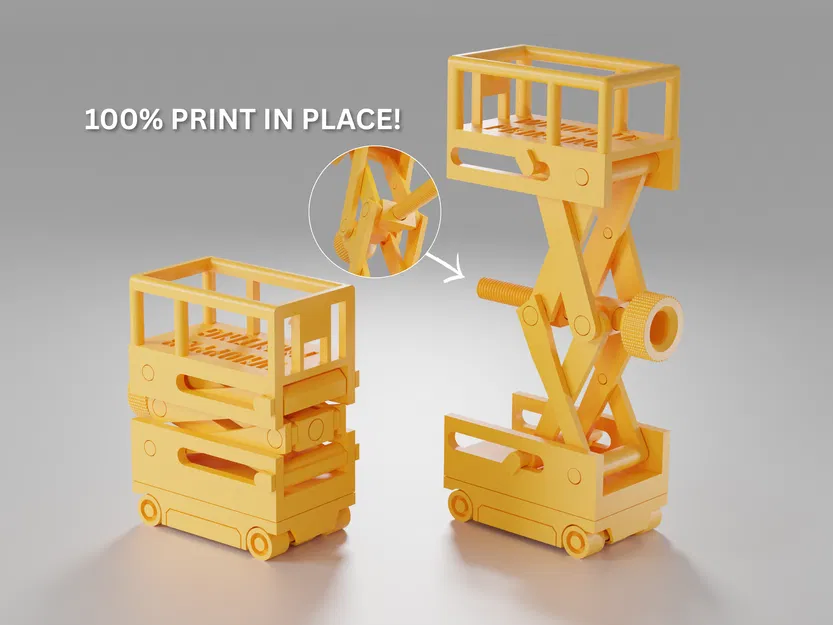 Print-in-Place Scissor Lift (Bàn nâng cắt kéo in nguyên khối không cần support!) - Image 1
